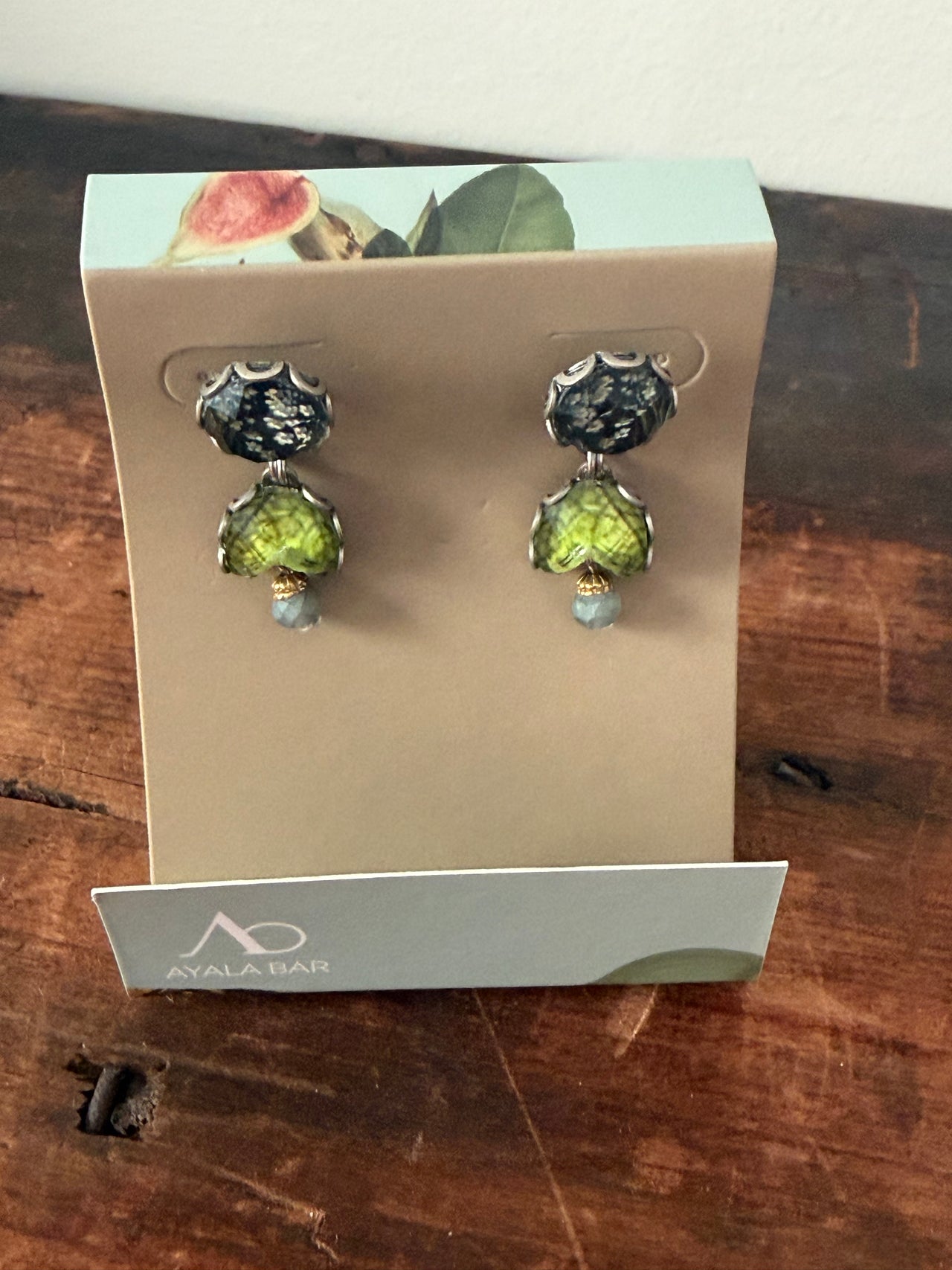 Ayala Bar Earrings - Blue & Green
