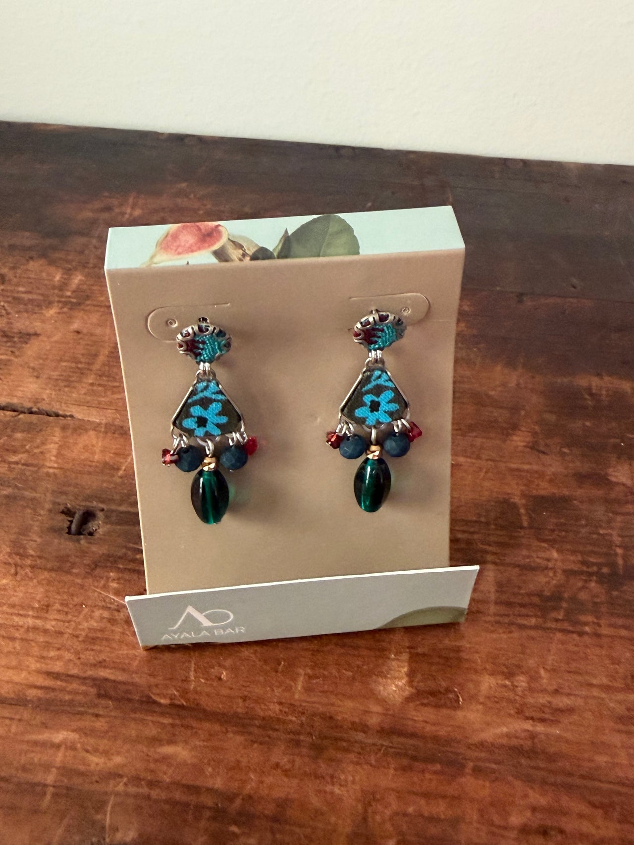Ayala Bar Earrings - Blue Floral