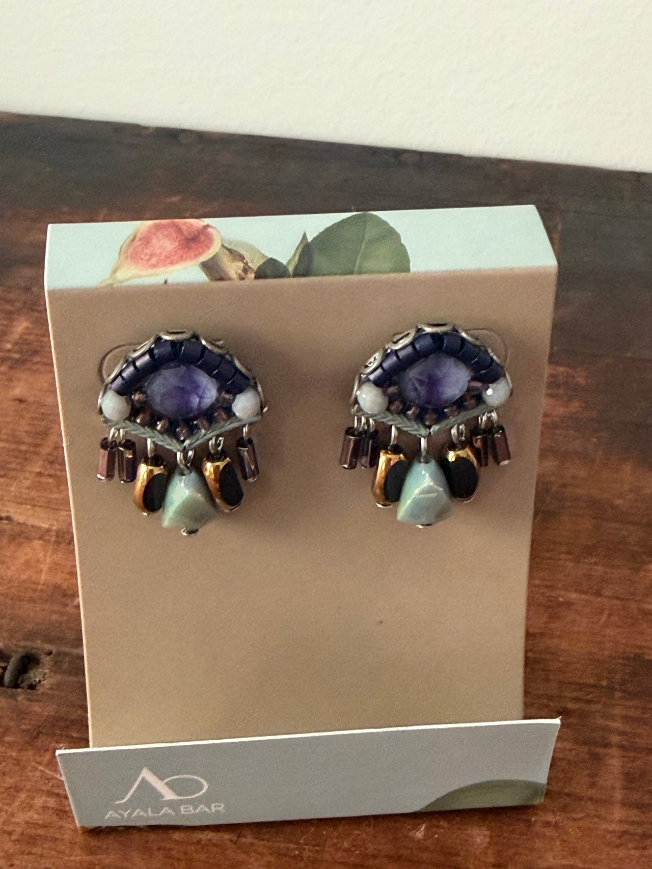 Ayala Bar Earrings - Purple & Mauve Short