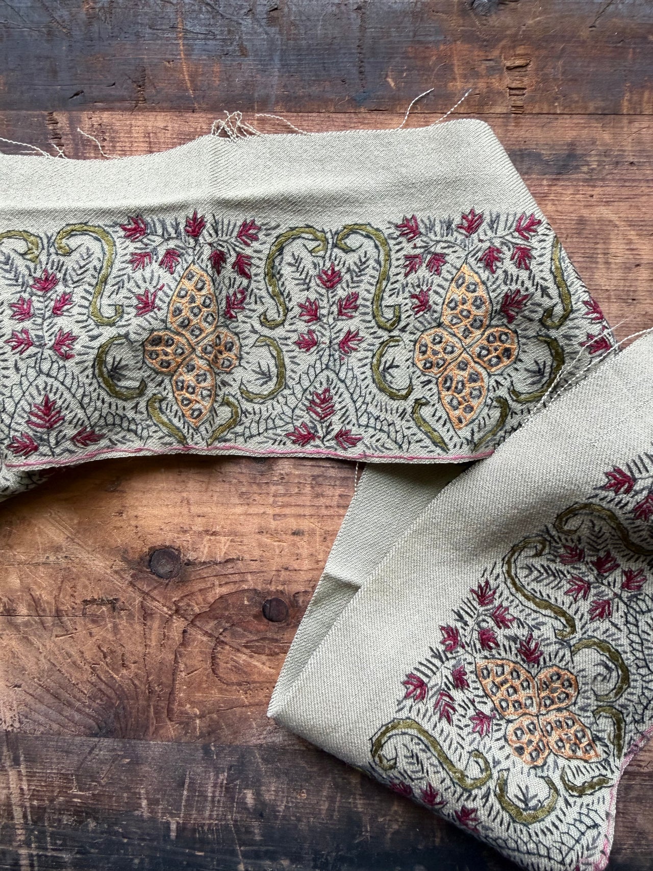 Hand Stitched Vintage Wool Trim