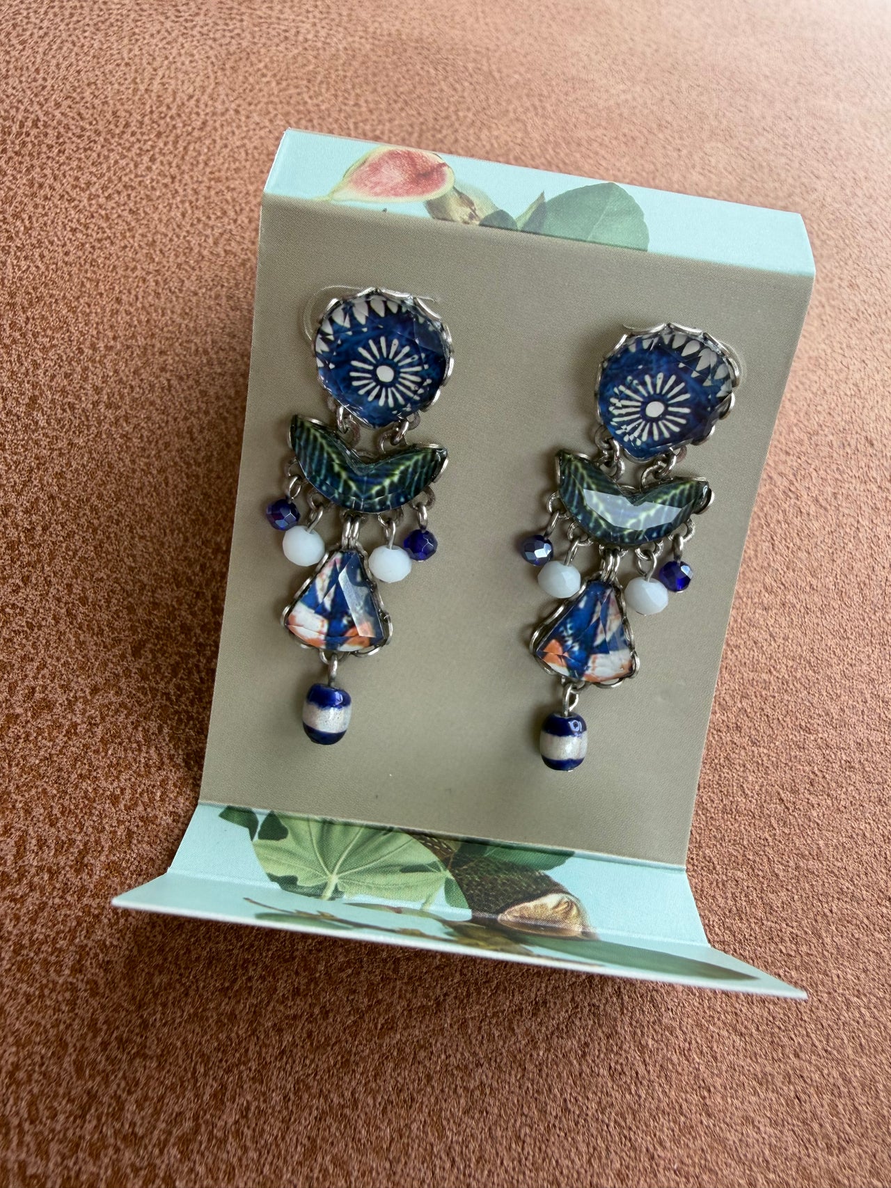 Ayala Bar Earrings - Blue & Green Drop