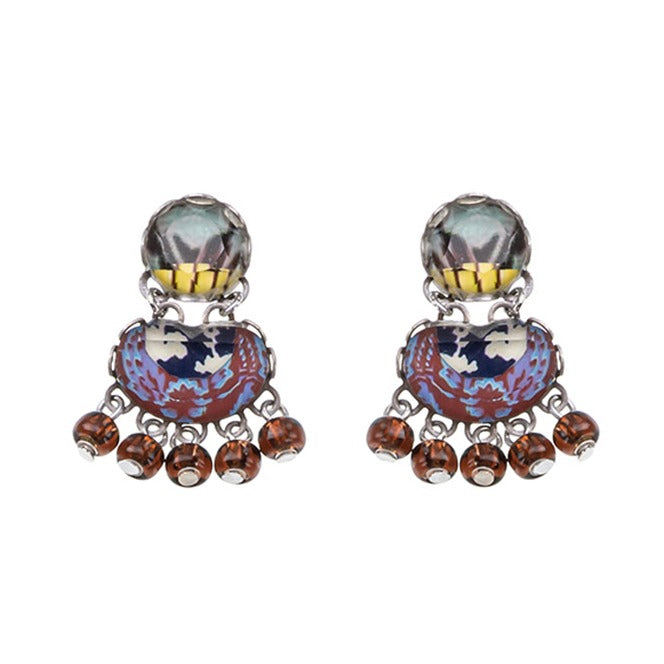 Ayala Bar Earrings - Small Multi-coloured