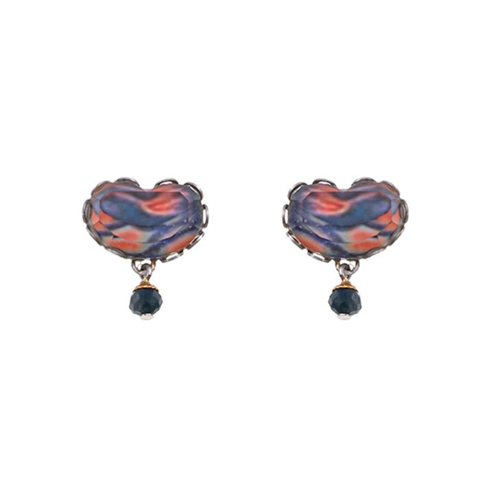 Ayala Bar Earrings - Coral & Blue Small