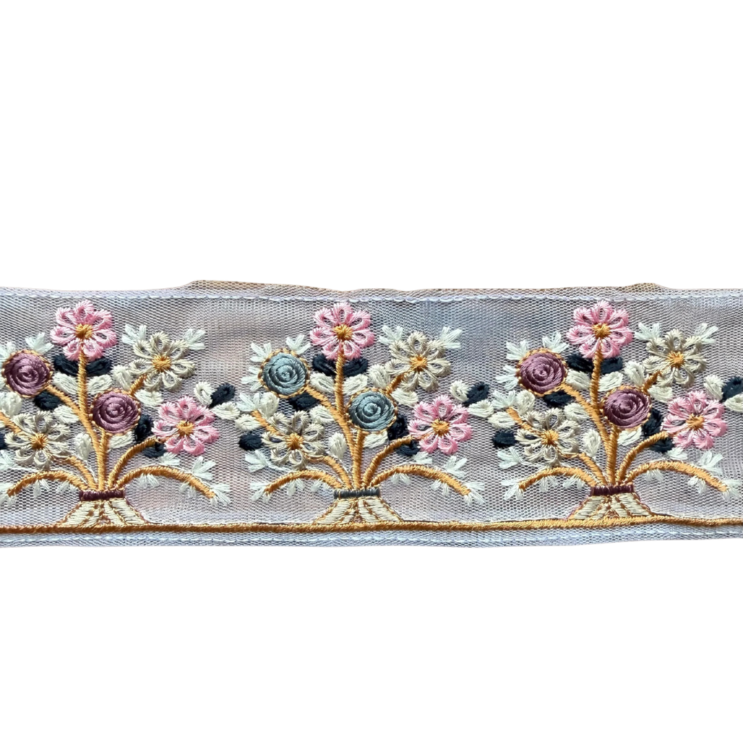 White Lace Floral Ribbon