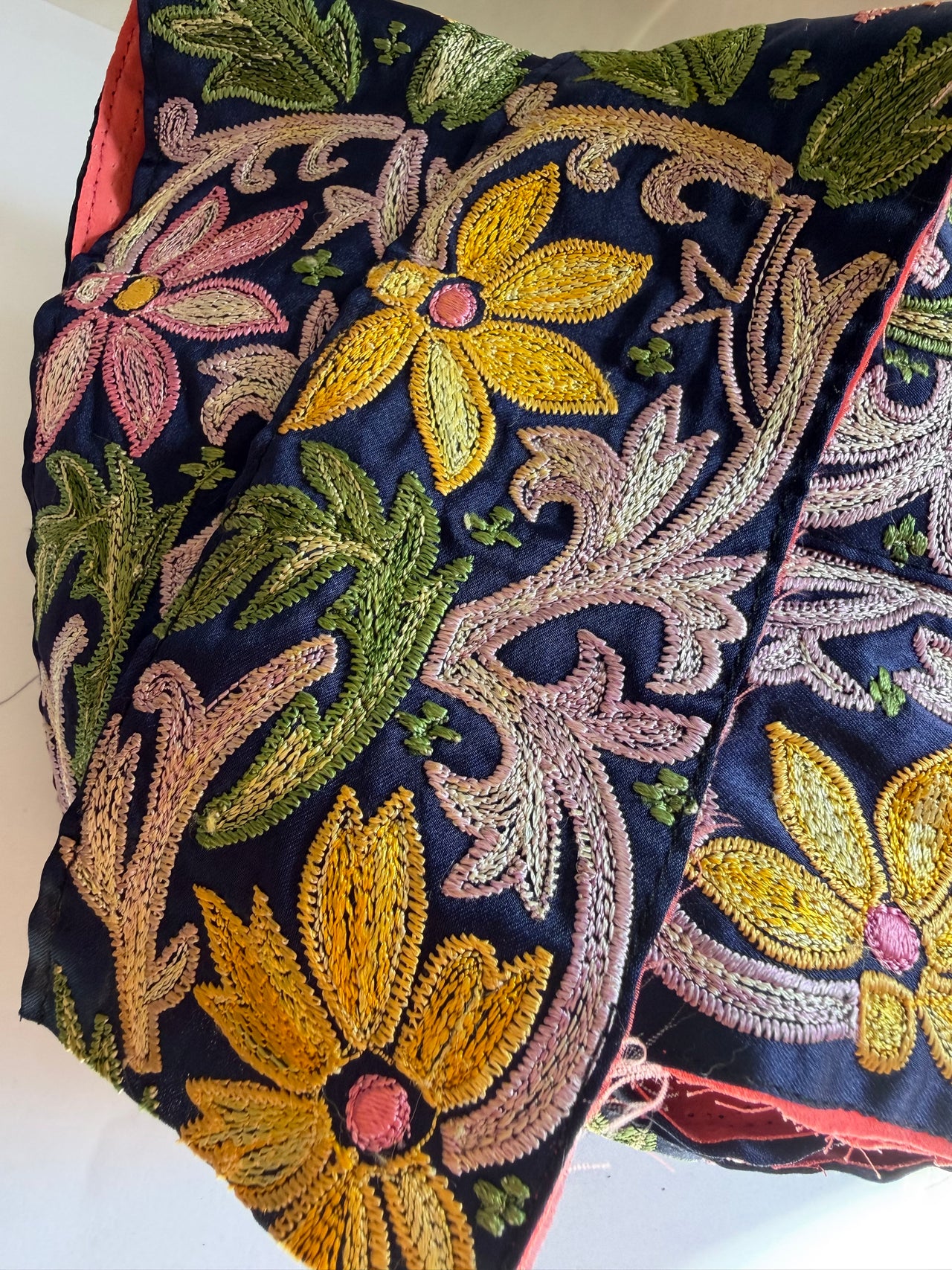 Upcyled Saree Trim - Yellow & Purple