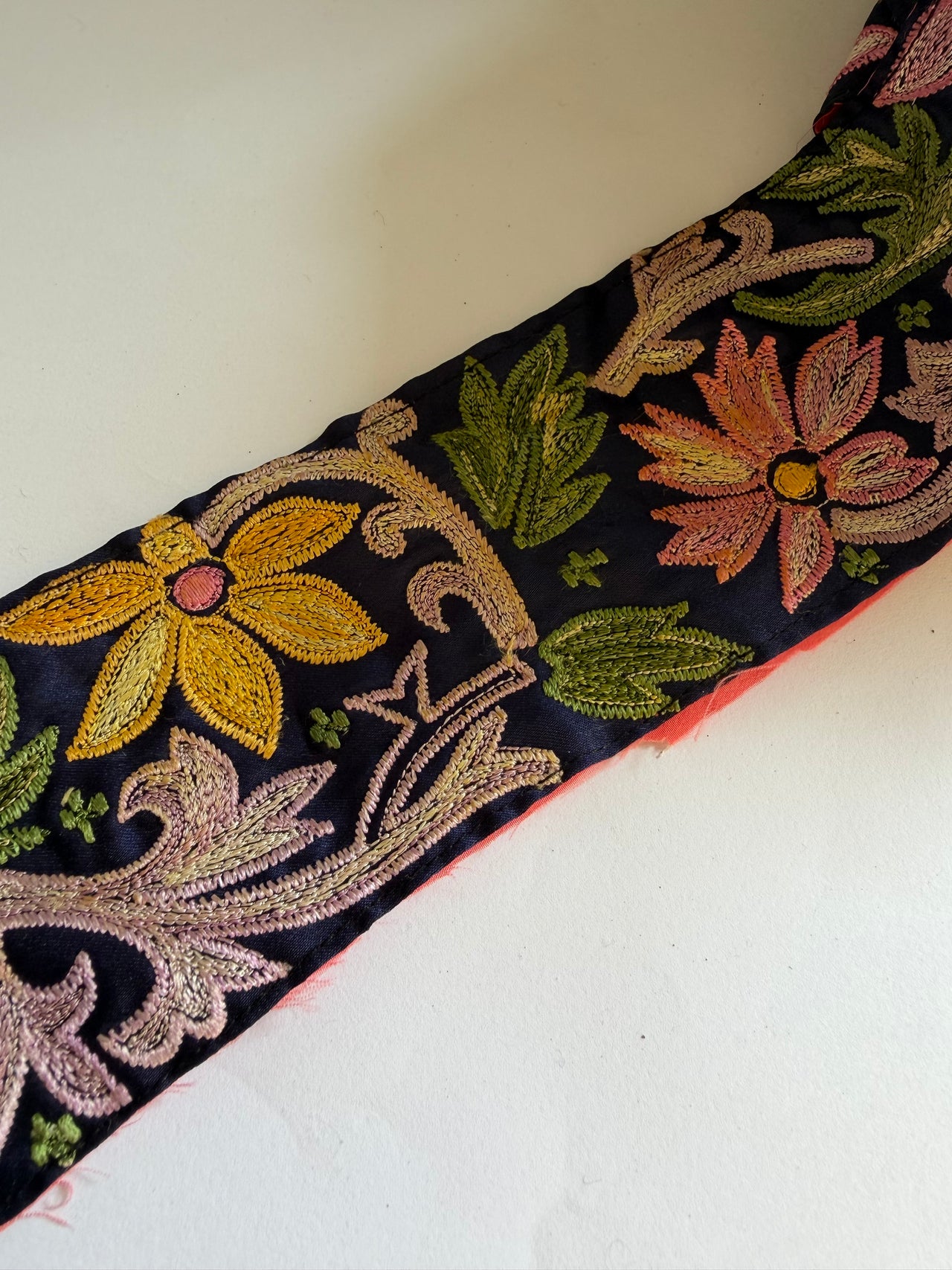 Upcyled Saree Trim - Yellow & Purple