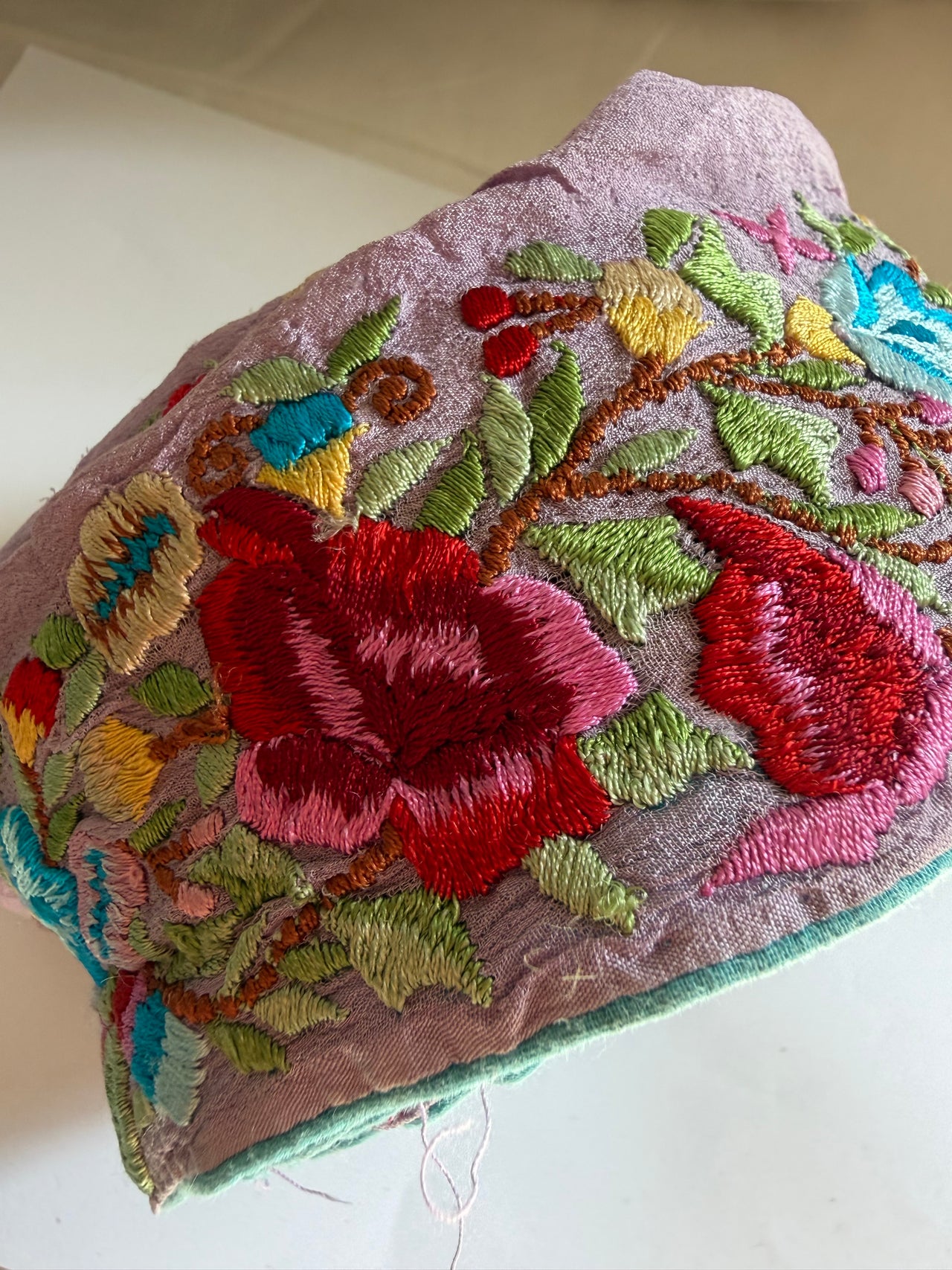 Upcyled Saree Trim - Colourful Flowers