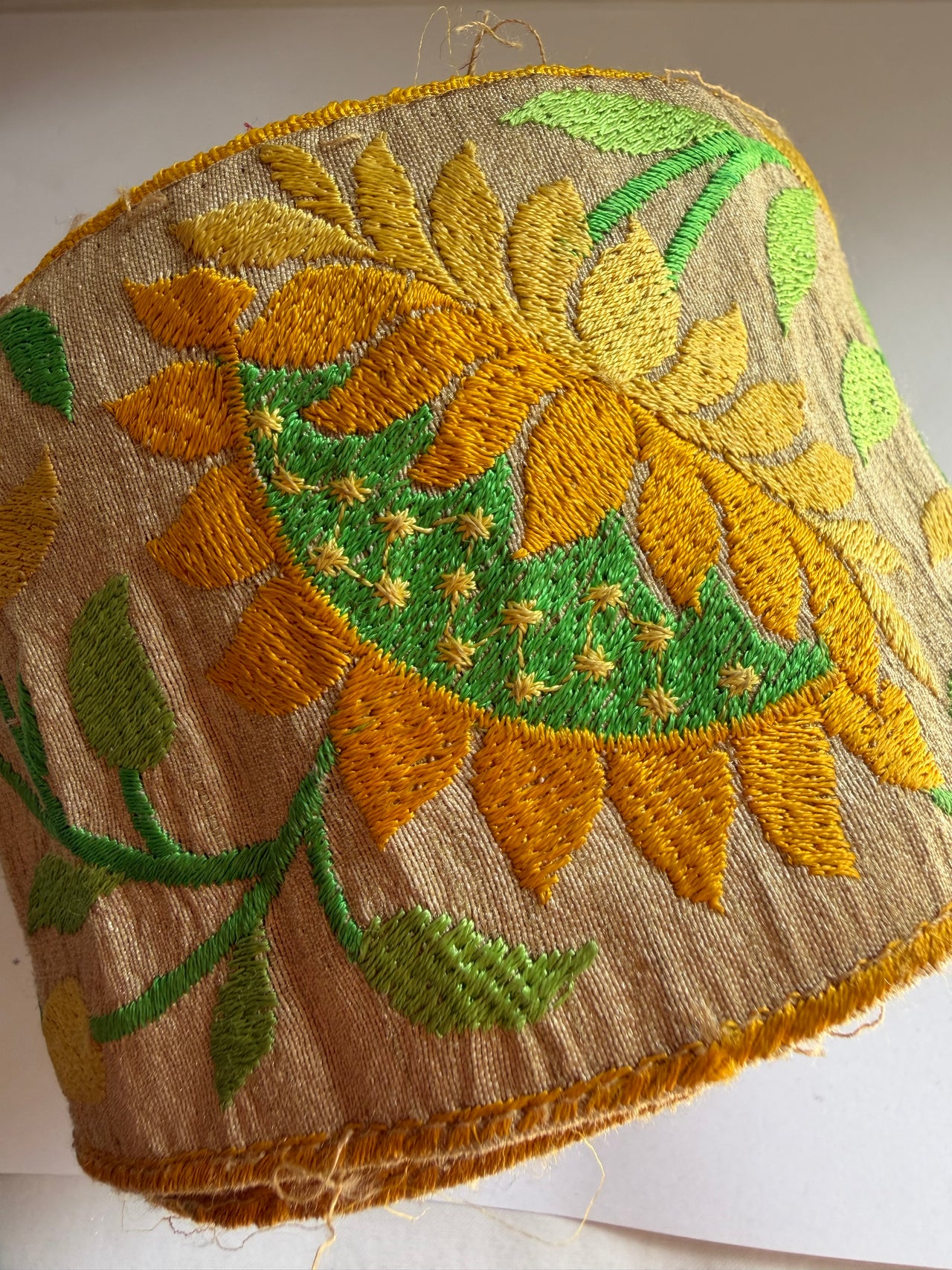 Upcyled Saree Trim - Yellow
