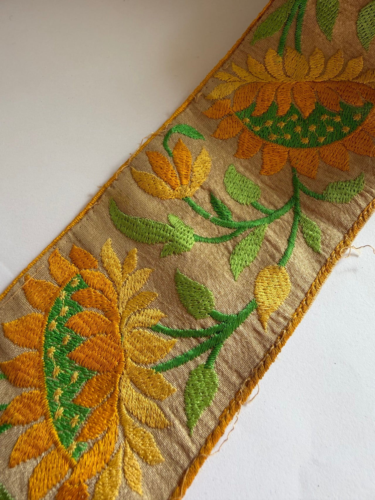 Upcyled Saree Trim - Yellow