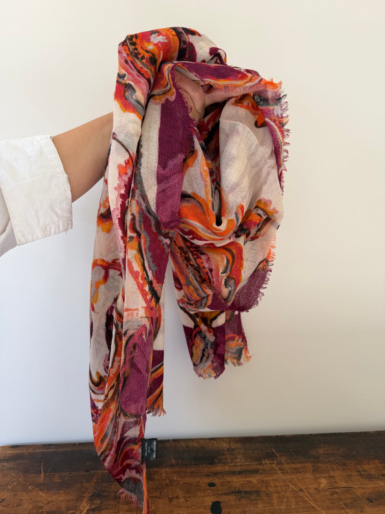 100% Fine Merino Wool Scarves -  Orange & Red