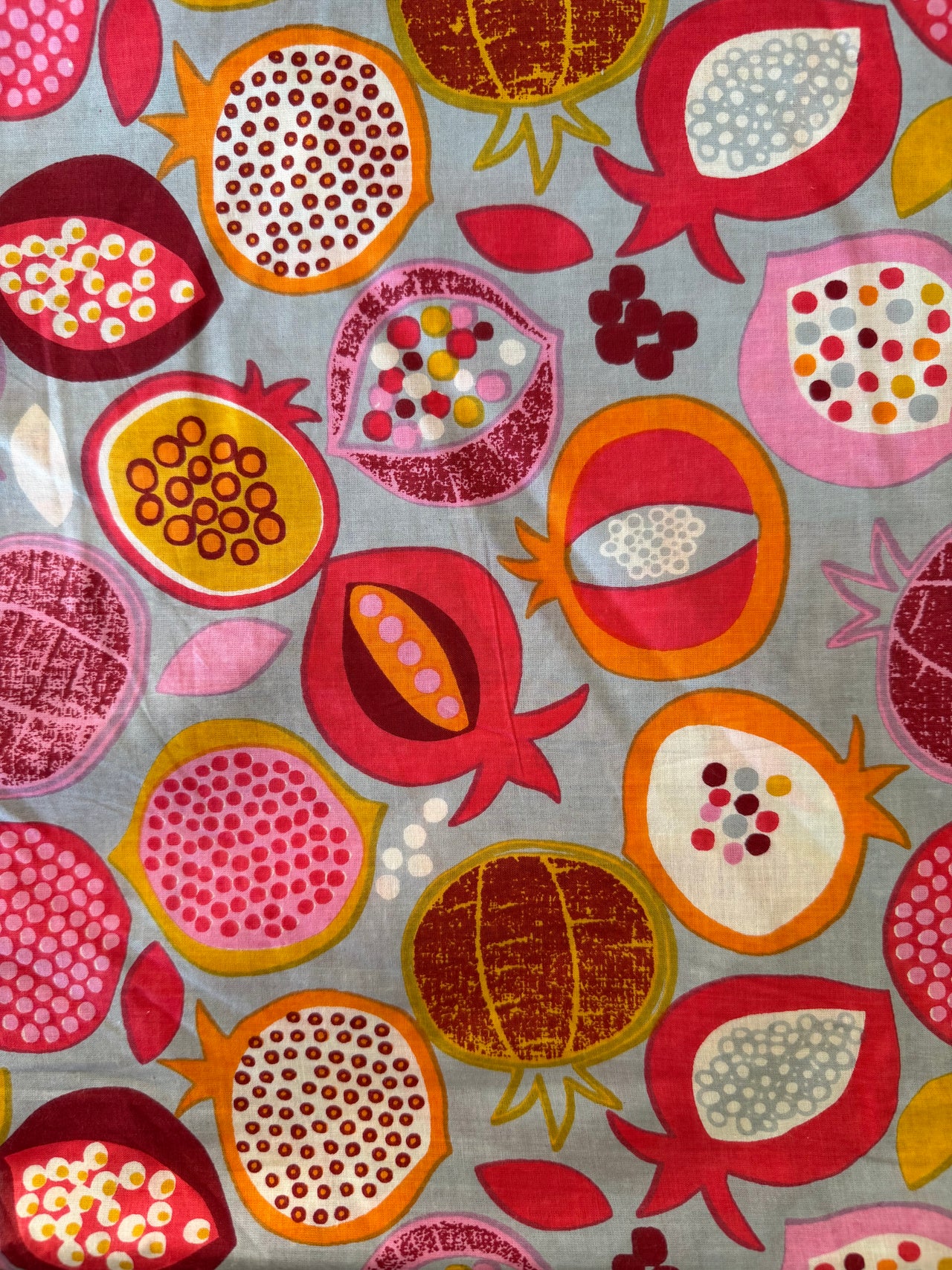 100% Cotton Fabric – Beige With Pomegranate