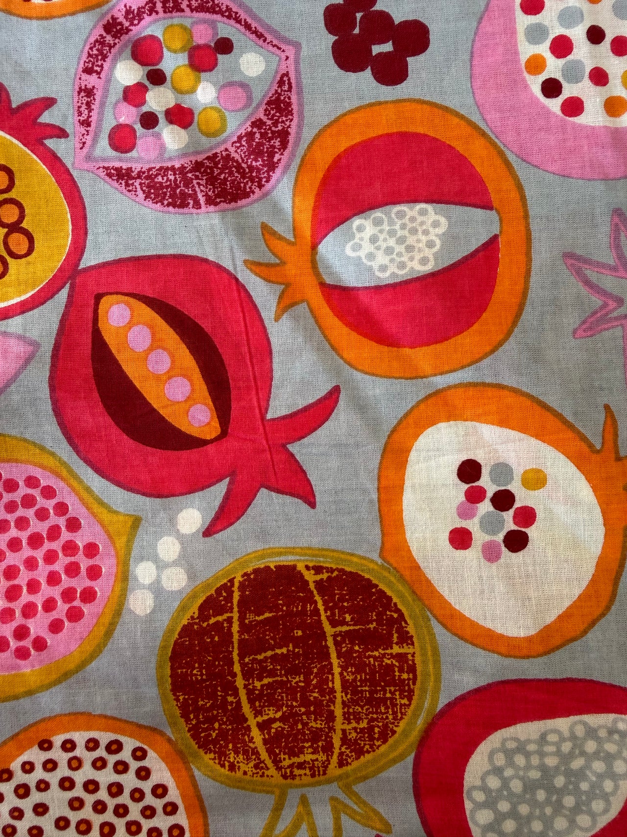100% Cotton Fabric – Beige With Pomegranate