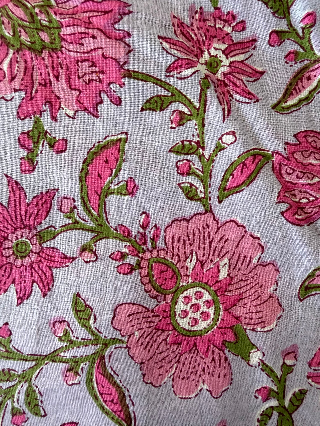 100% Cotton Fabric – White With Pink Floral