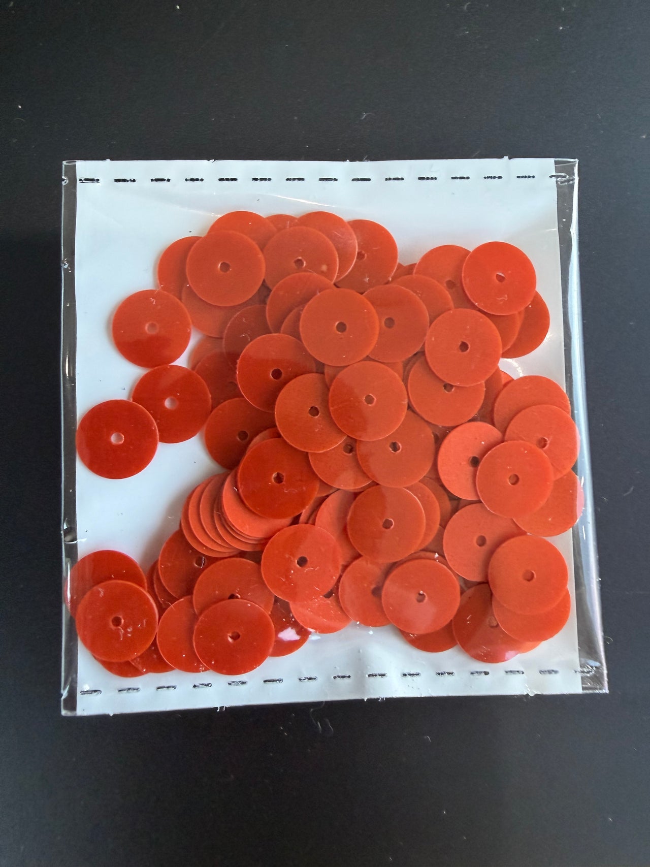 Orange Sequins - Medium Round