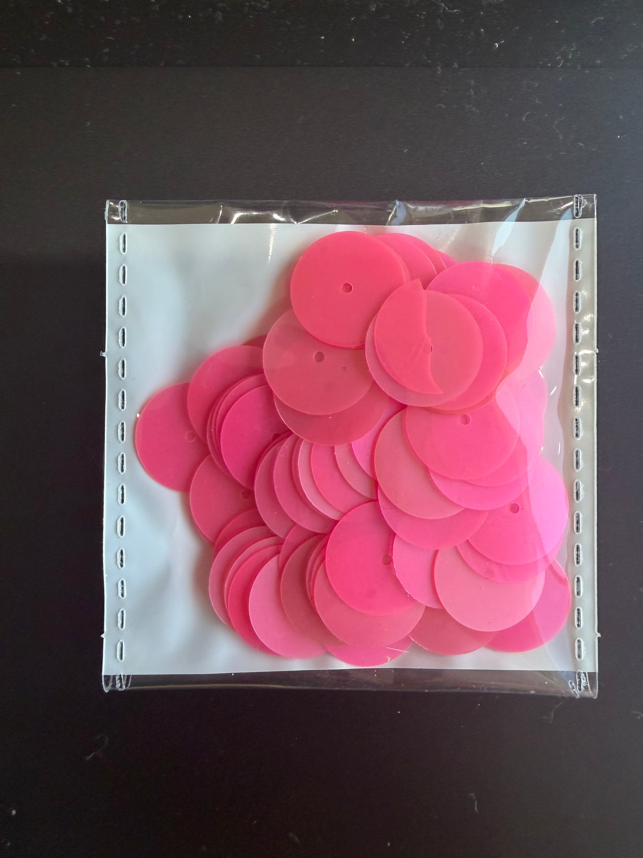 Hot Pink Sequins - Large Round