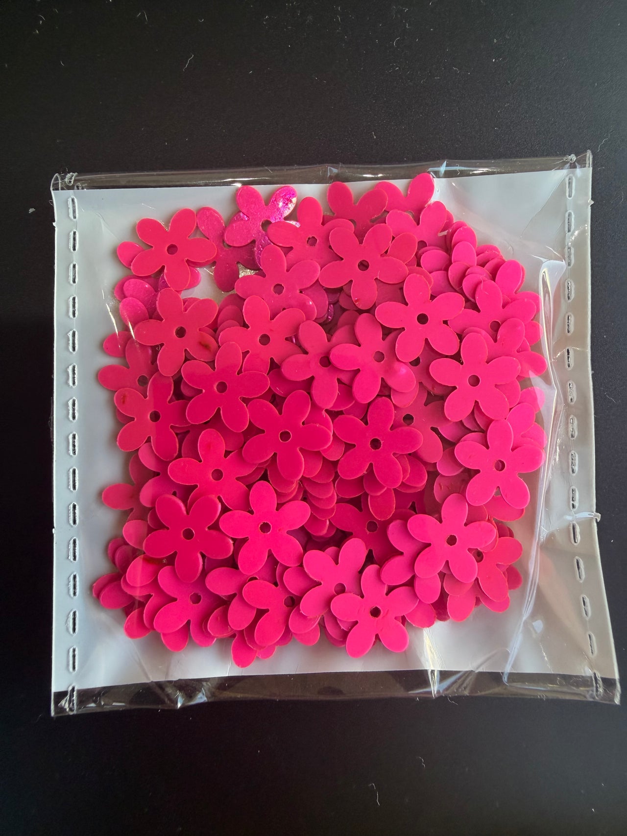 Hot Pink Sequins - Flowers