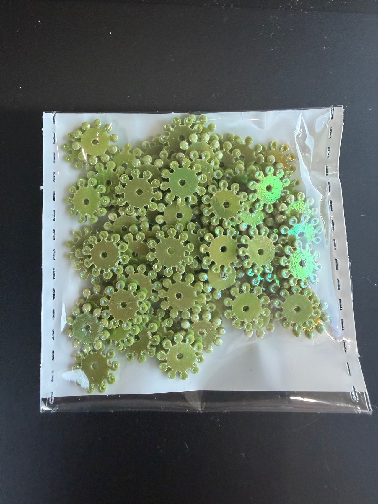 Green Sequins - Textured Round Shapes