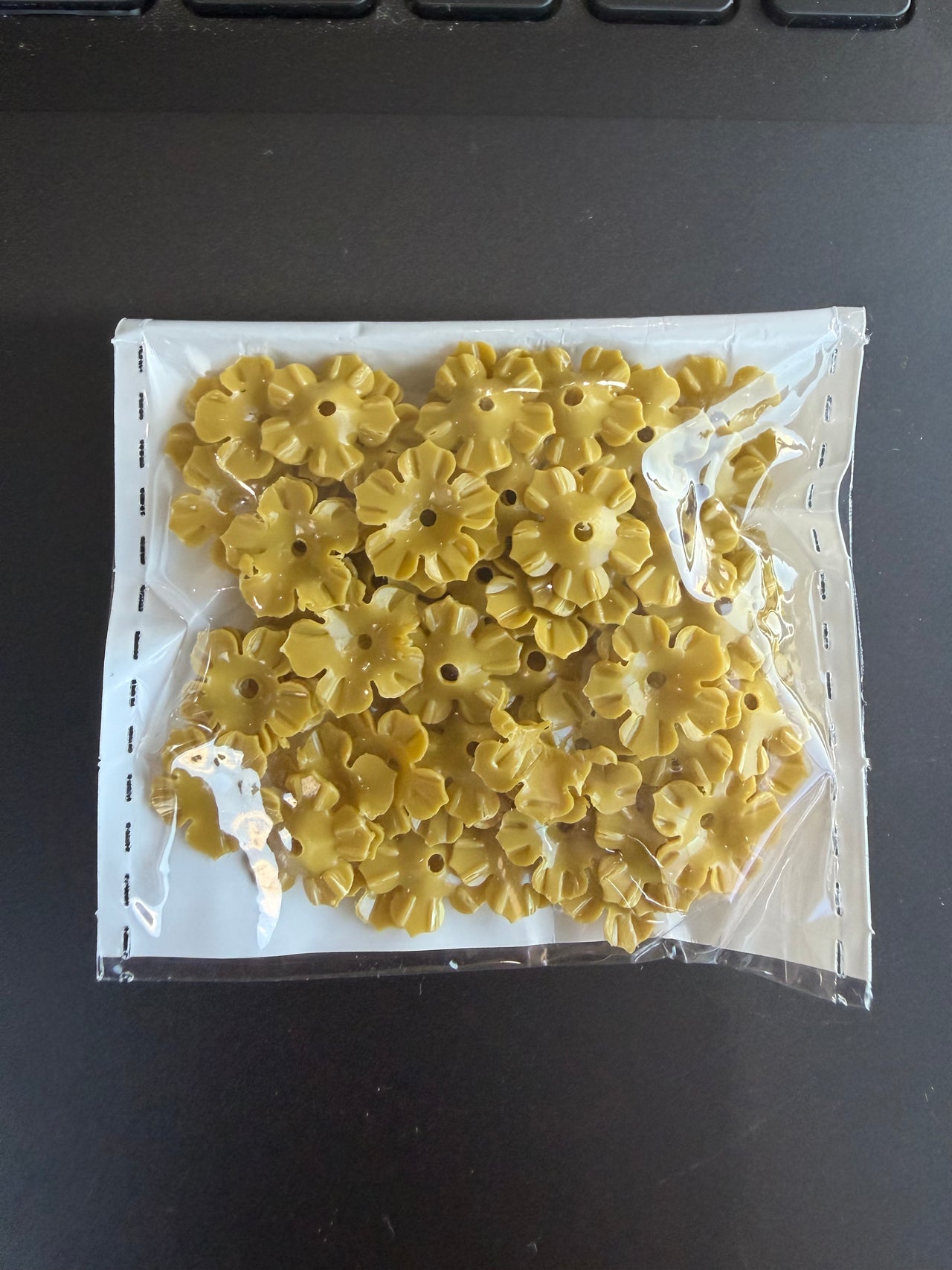 Chartreuse Sequins -  Textured Flowers