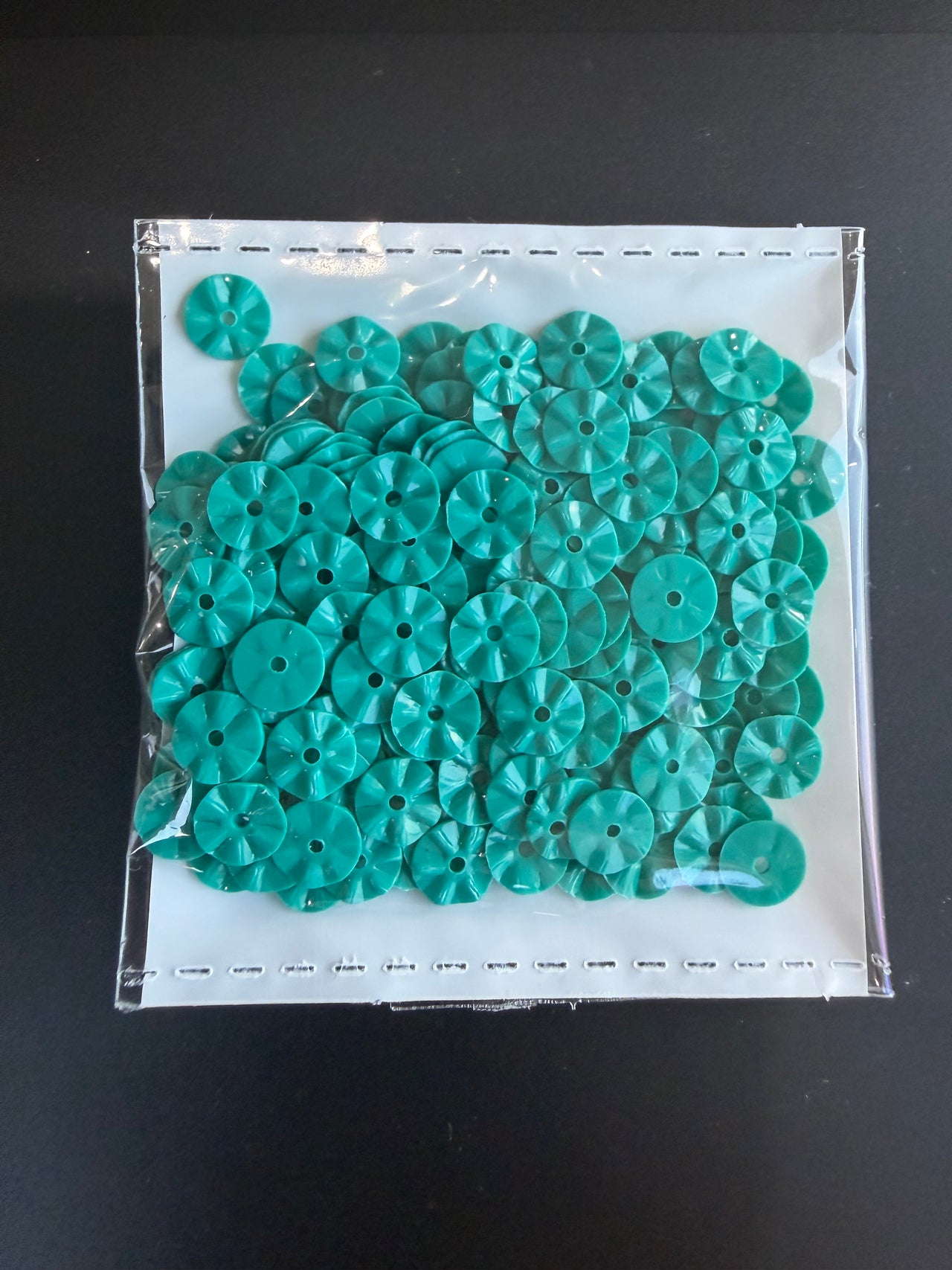 Turquoise Sequins -  Textured Round Shape
