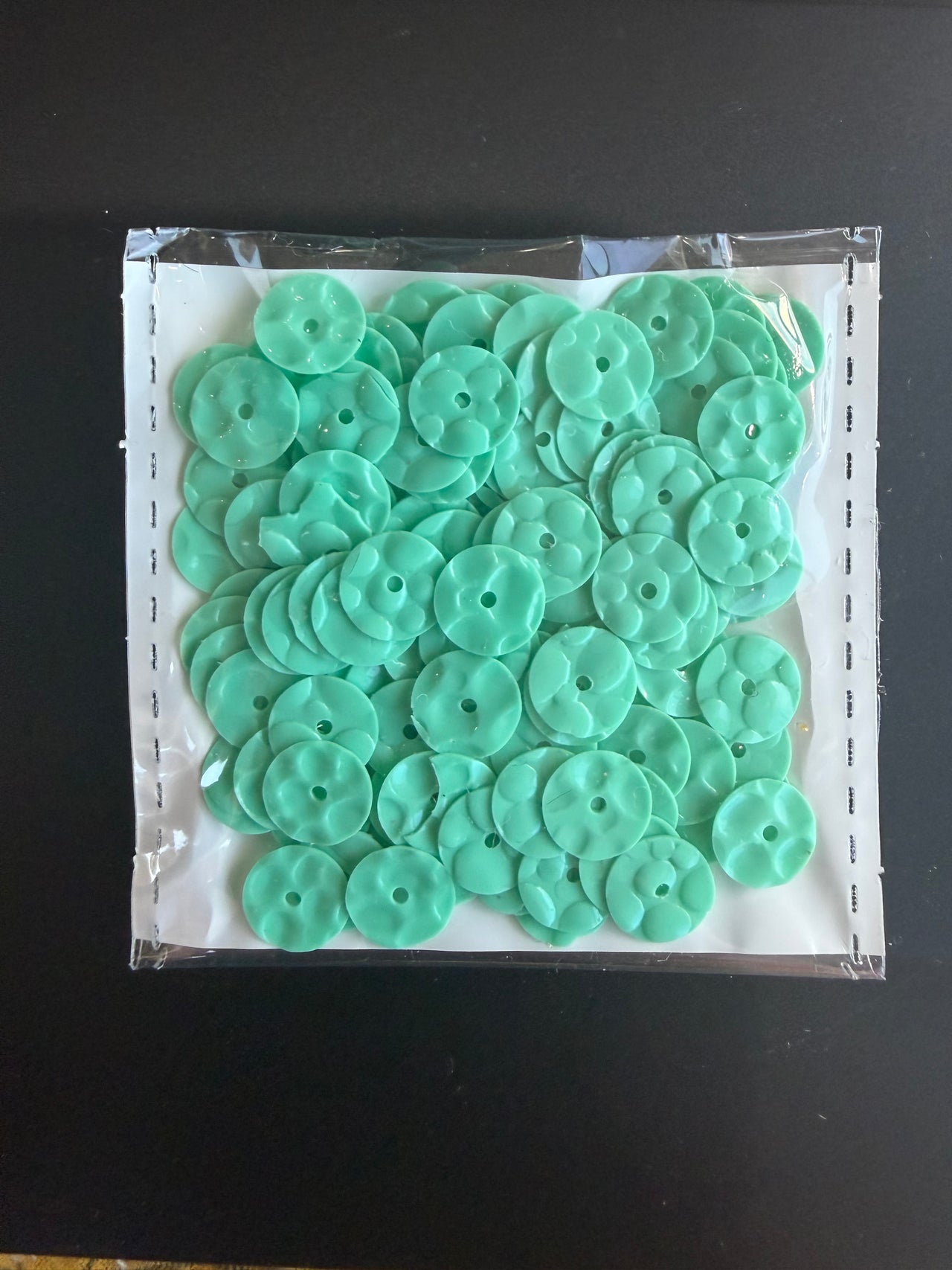 Turquoise Sequins - Round Textured