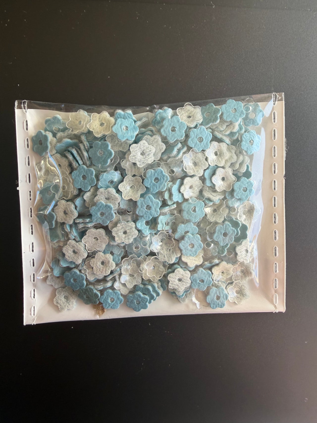 Blue Sequins - Tiny Flowers