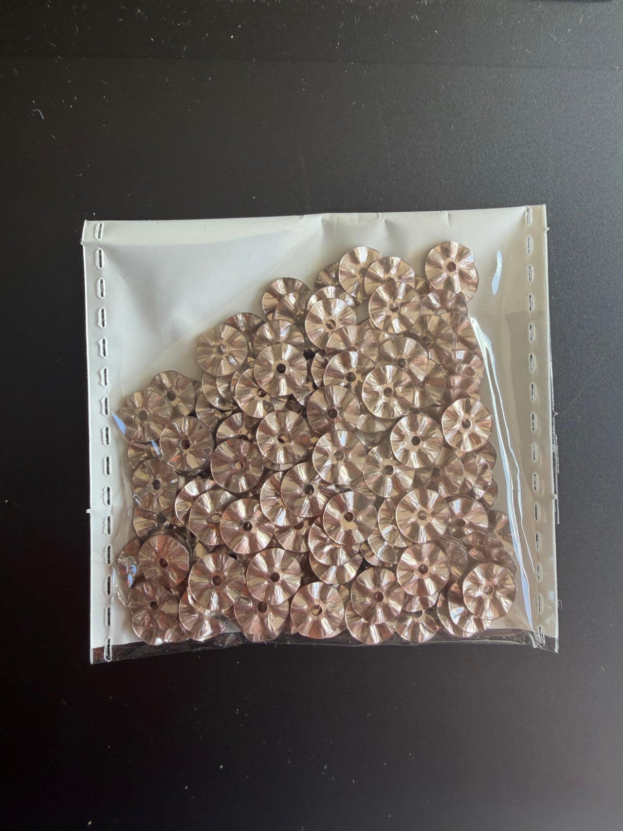Dull Gold Sequins - Textured Round Shape