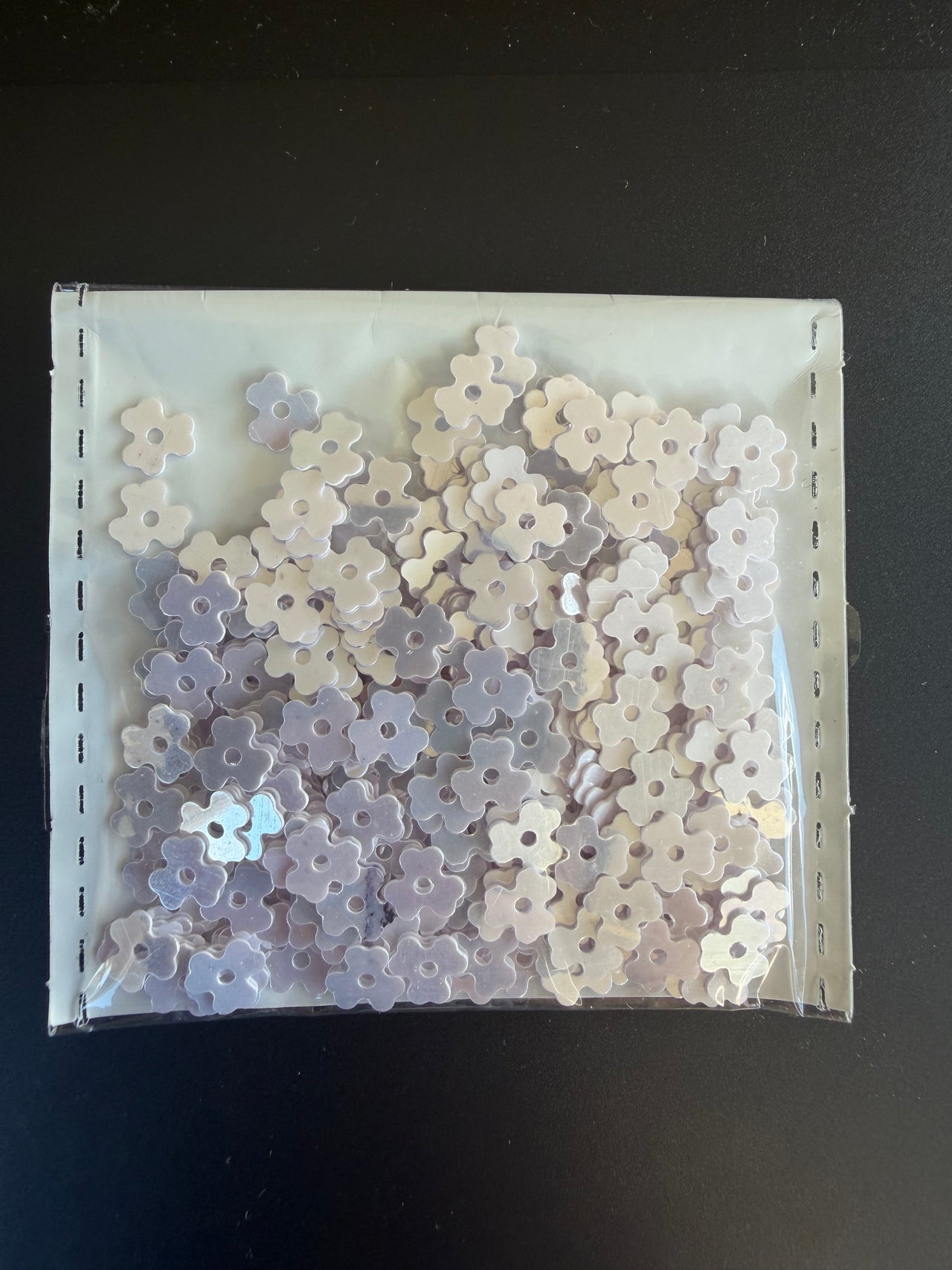 White Sequins - Flower Petal Shape