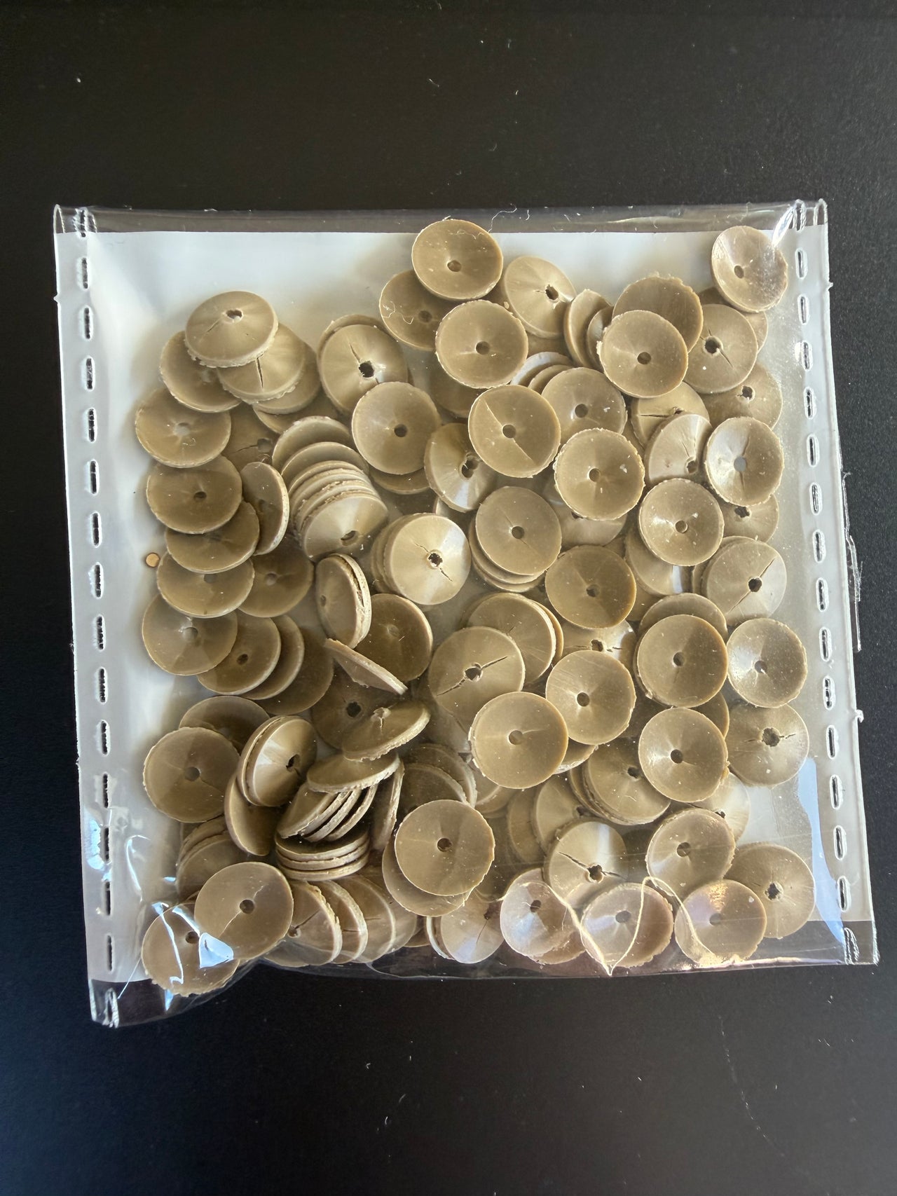 Beige Sequins - Round & Raised