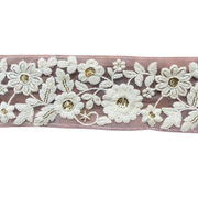 Apricot Ribbon With White Floral