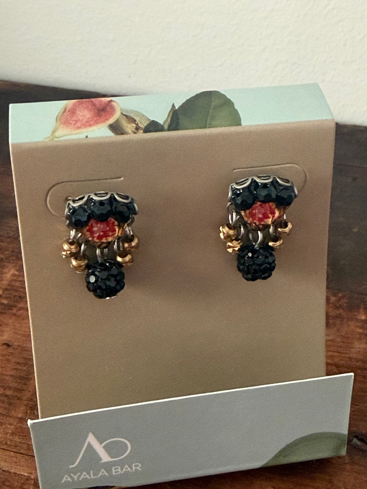 Ayala Bar Earrings – Black & Gold