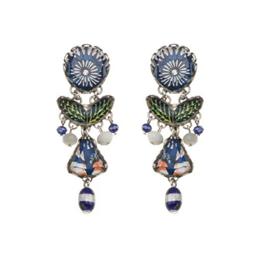 Ayala Bar Earrings – Blue & Green Drop