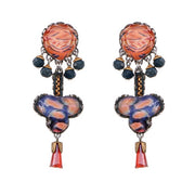 Ayala Bar Earrings – Coral & Blue
