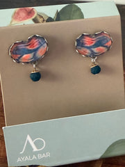 Ayala Bar Earrings – Coral & Blue Small