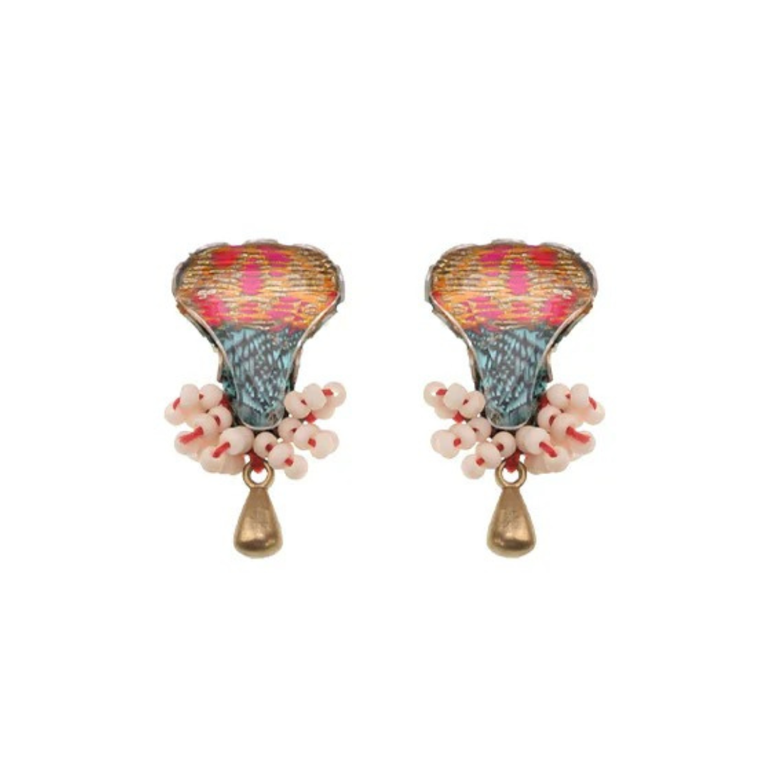 Ayala Bar Earrings – Coral Blossom