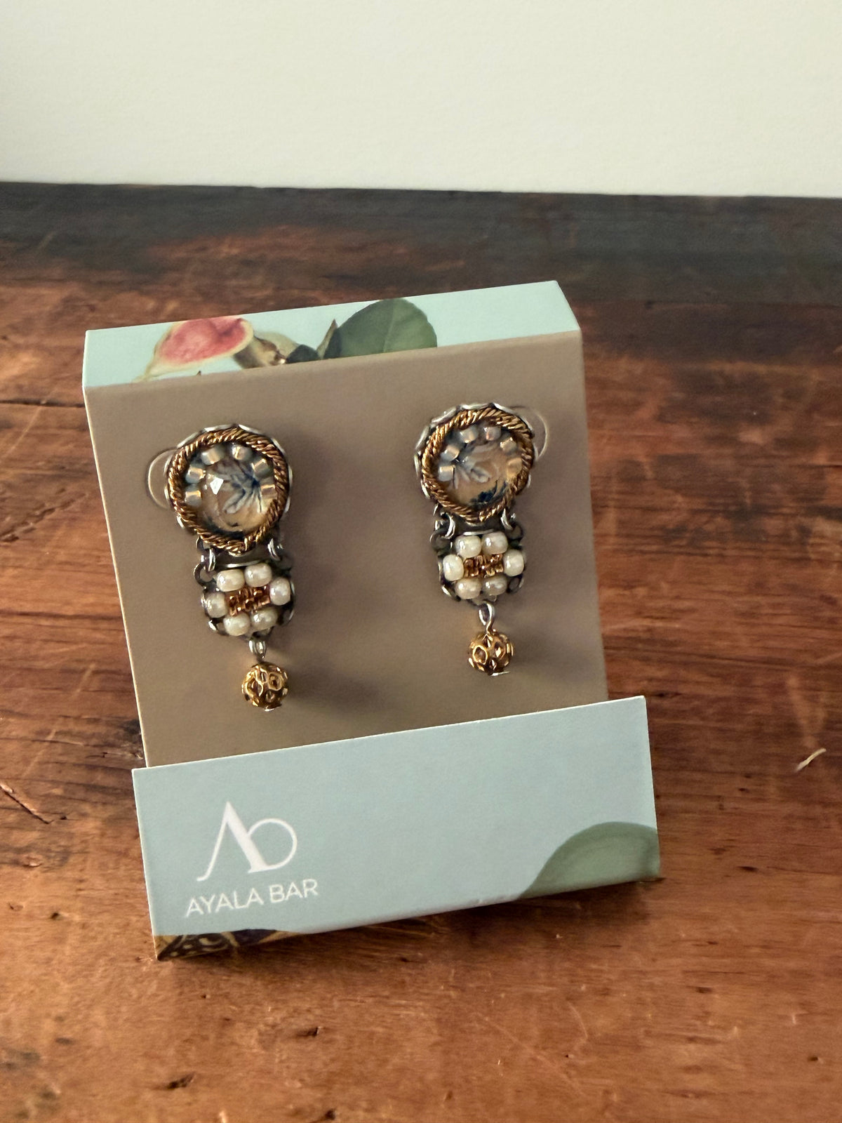 Ayala Bar Earrings – Gold & Pearl