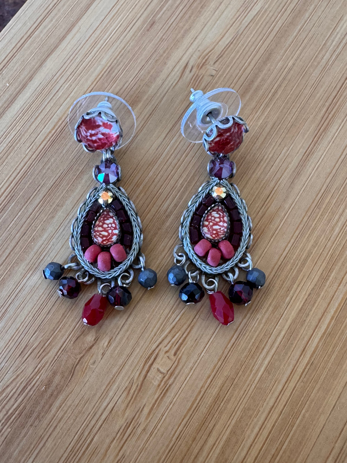 Ayala Bar Earrings – Ruby Red