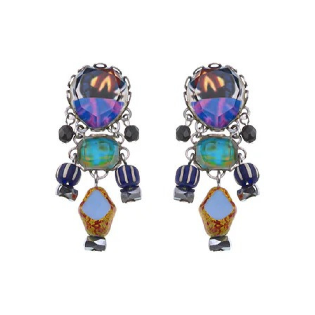 Ayala Bar Earrings – Small Multicolour Drop 2