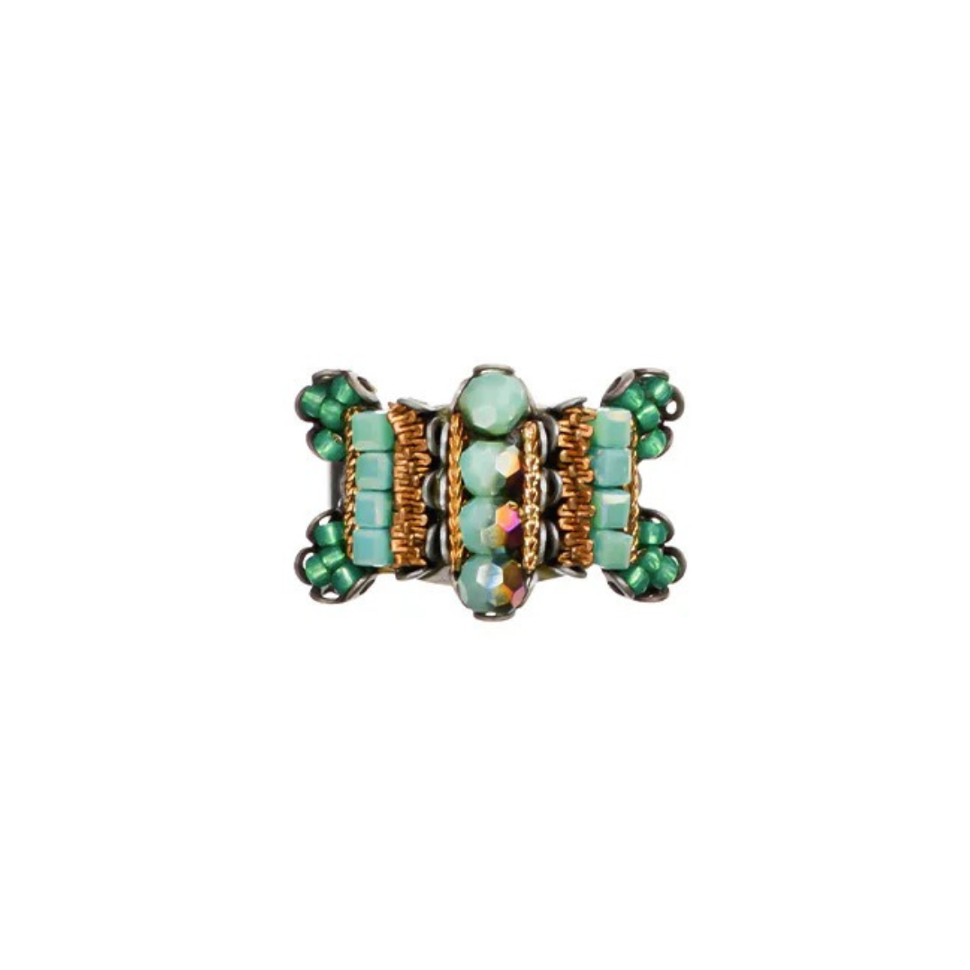 Ayala Bar Ring – Green & Gold