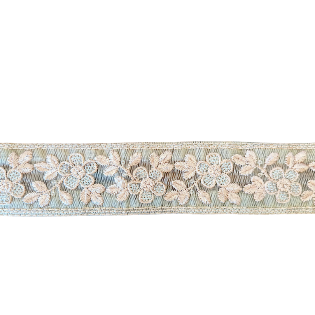 Beige Floral Ribbon
