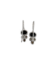 Black Onyx & Pearl Sterling Silver Earrings