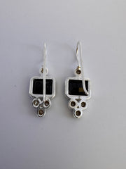 Black Onyx Silver Earrings