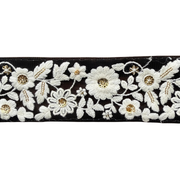 Black Ribbon With White Floral