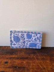 Block Print Coin Purse – Blue & White Floral