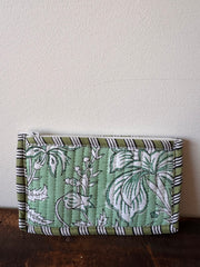 Block Print Coin Purse – Green Floral