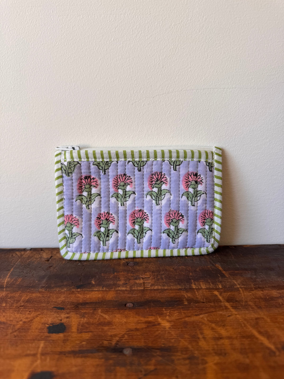 Block Print Coin Purse – Mauve Floral