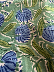 Block Print Cotton Fabric – Blue Green