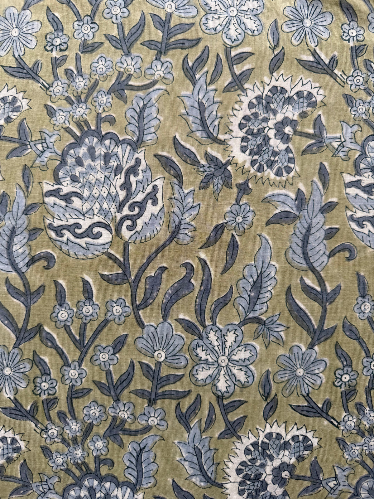 Block Print Cotton Fabric – Blue Green