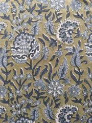 Block Print Cotton Fabric – Blue Green
