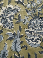 Block Print Cotton Fabric – Blue Green