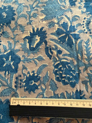 Block Print Cotton Fabric – Blue on Beige